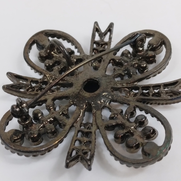 Black Maltese Cross Brooch Pin or Pendant Vintage - Picture 7 of 8